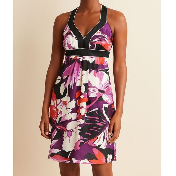 Banana Republic Silk Printed Dress Size 2P - Picture 1 of 12